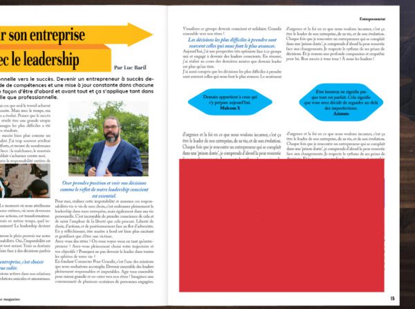 Encart pub 1/2 page Magazine "Connecter Pour Grandir"